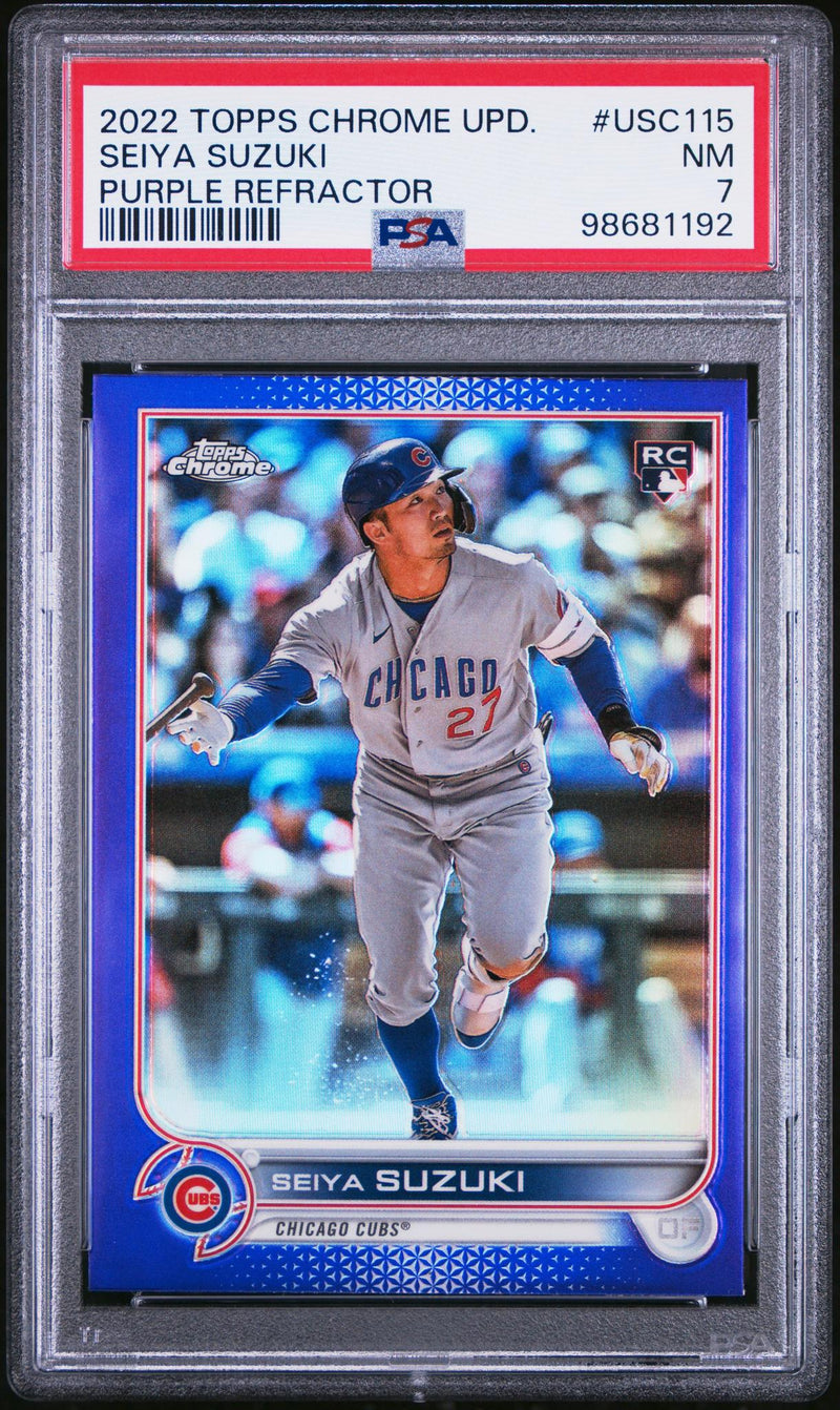 2022 Topps Chrome Update Purple Refractor Seiya Suzuki #USC115 PSA 7