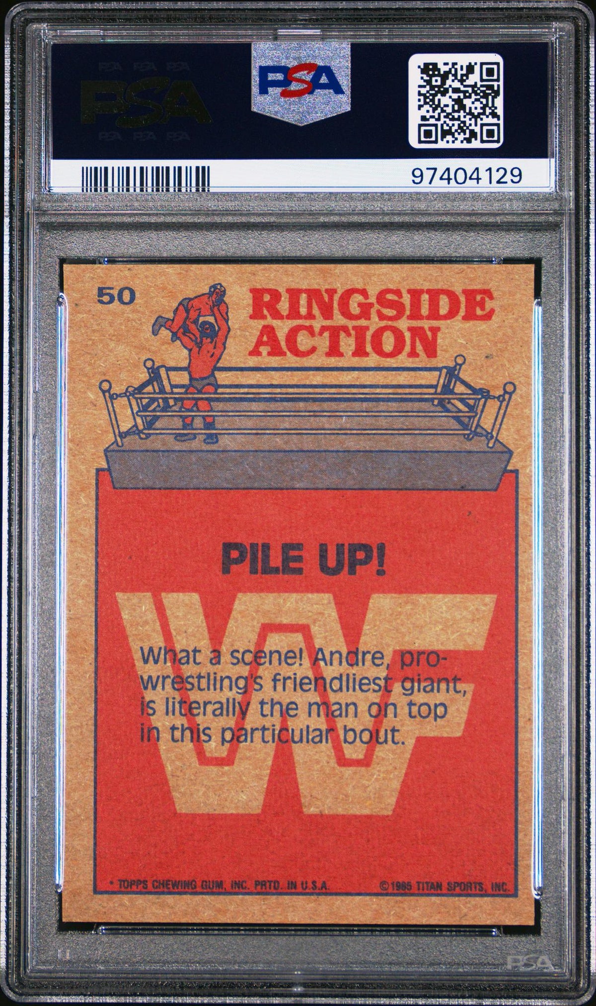 1985 Topps WWF Pile Up! #50 PSA 7