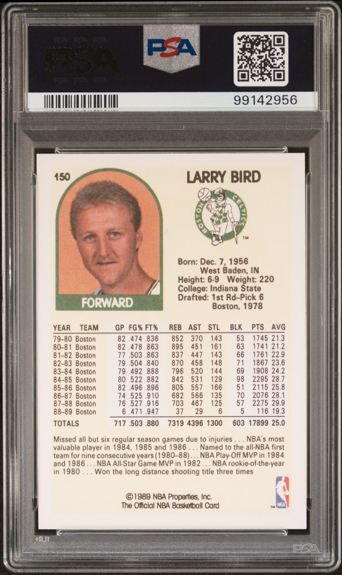 1989 Hoops Larry Bird #150 PSA 6