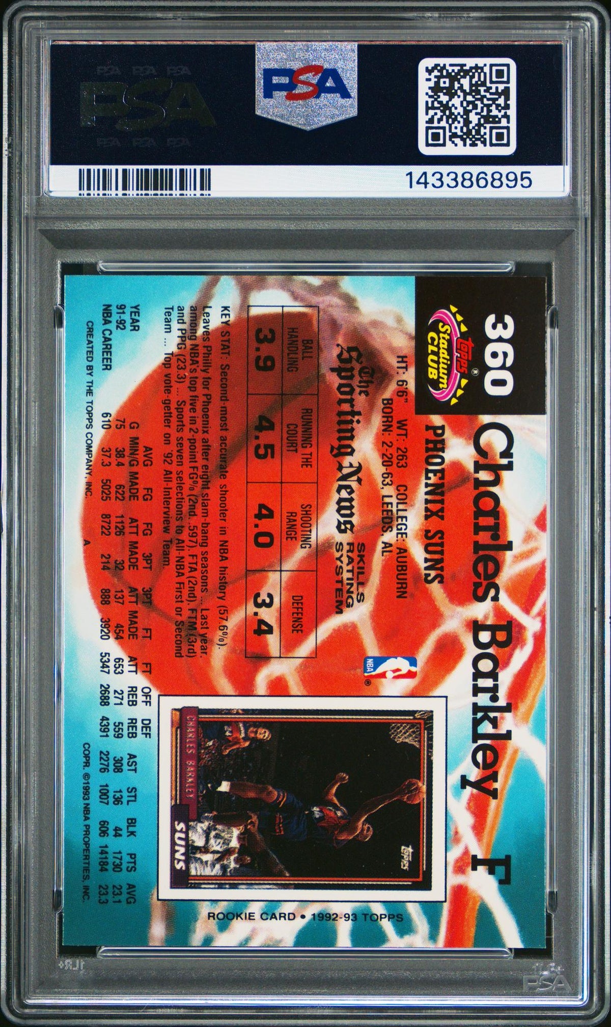 1992 Stadium Club Charles Barkley #360 PSA 9