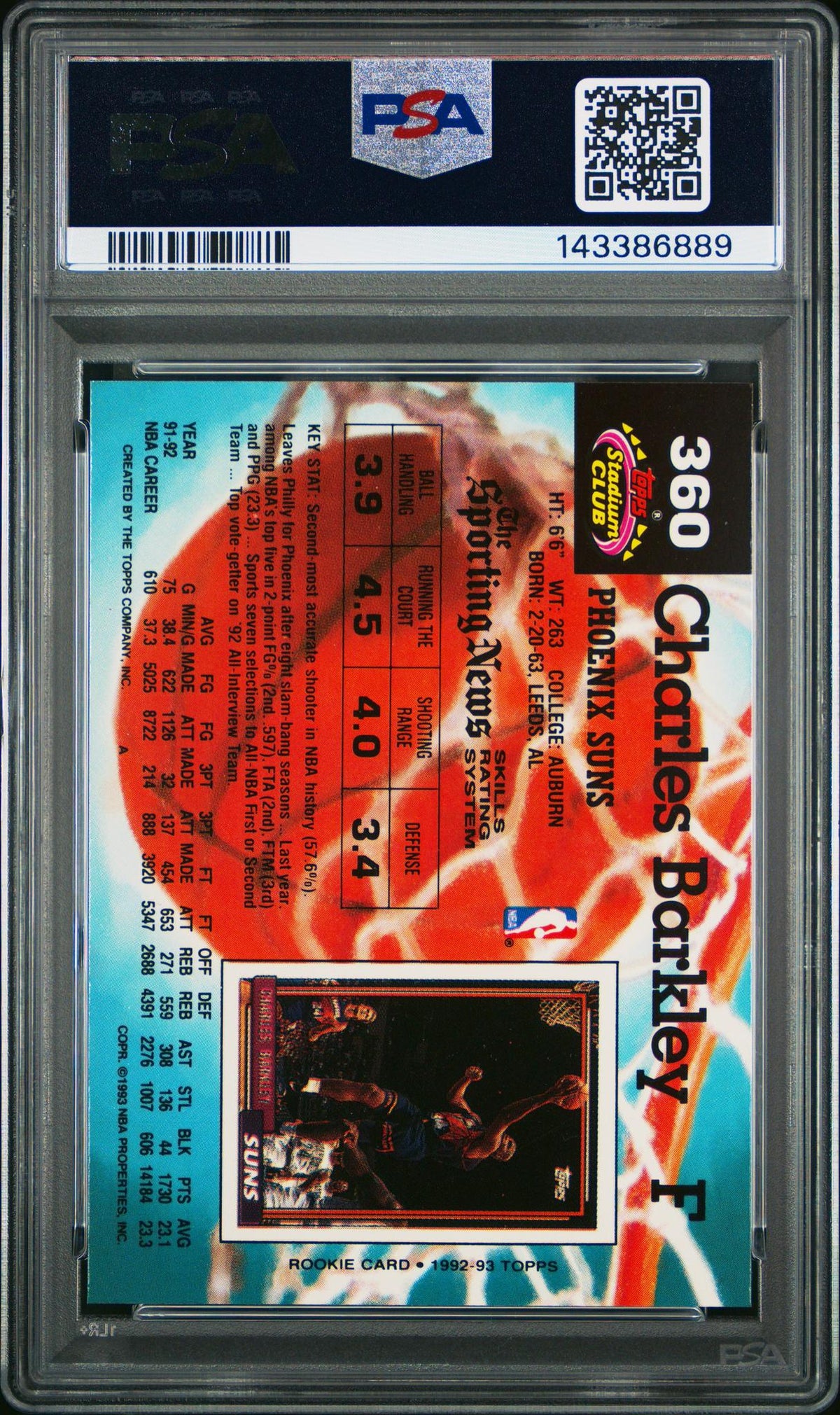 1992 Stadium Club Charles Barkley #360 PSA 9