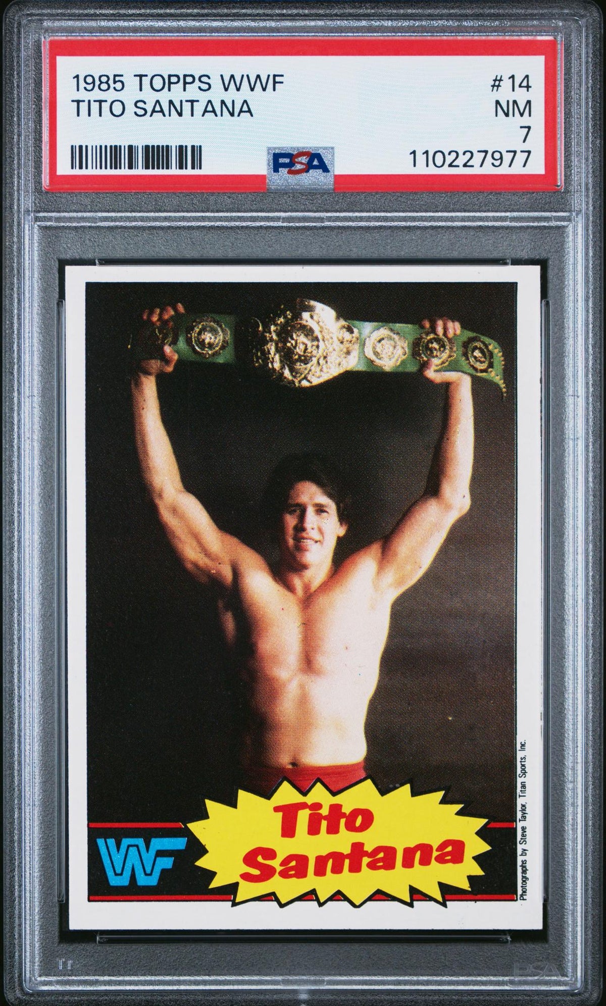 1985 Topps WWF Tito Santana #14 PSA 7