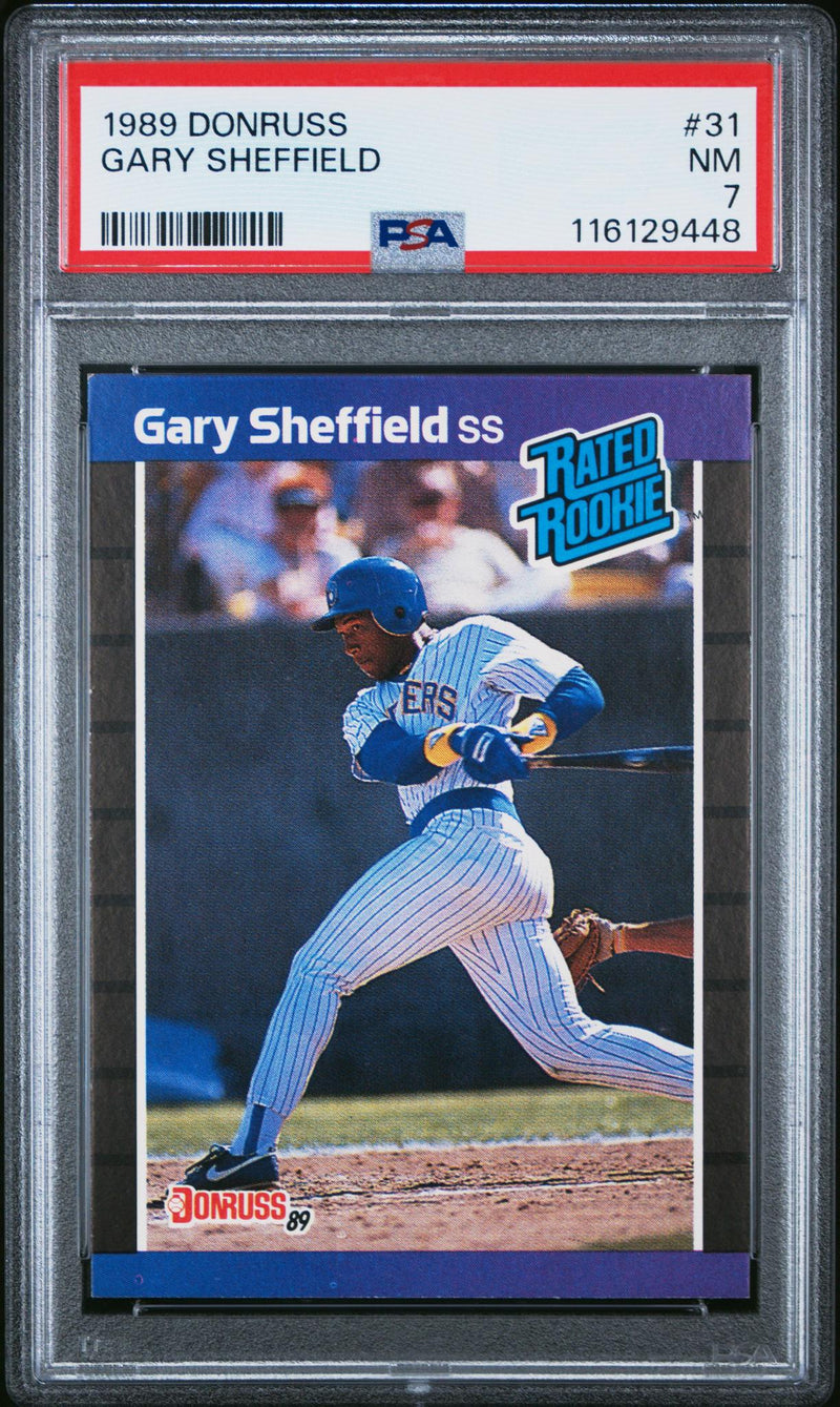 1989 Donruss Rated Rookie Gary Sheffield #31 PSA 7