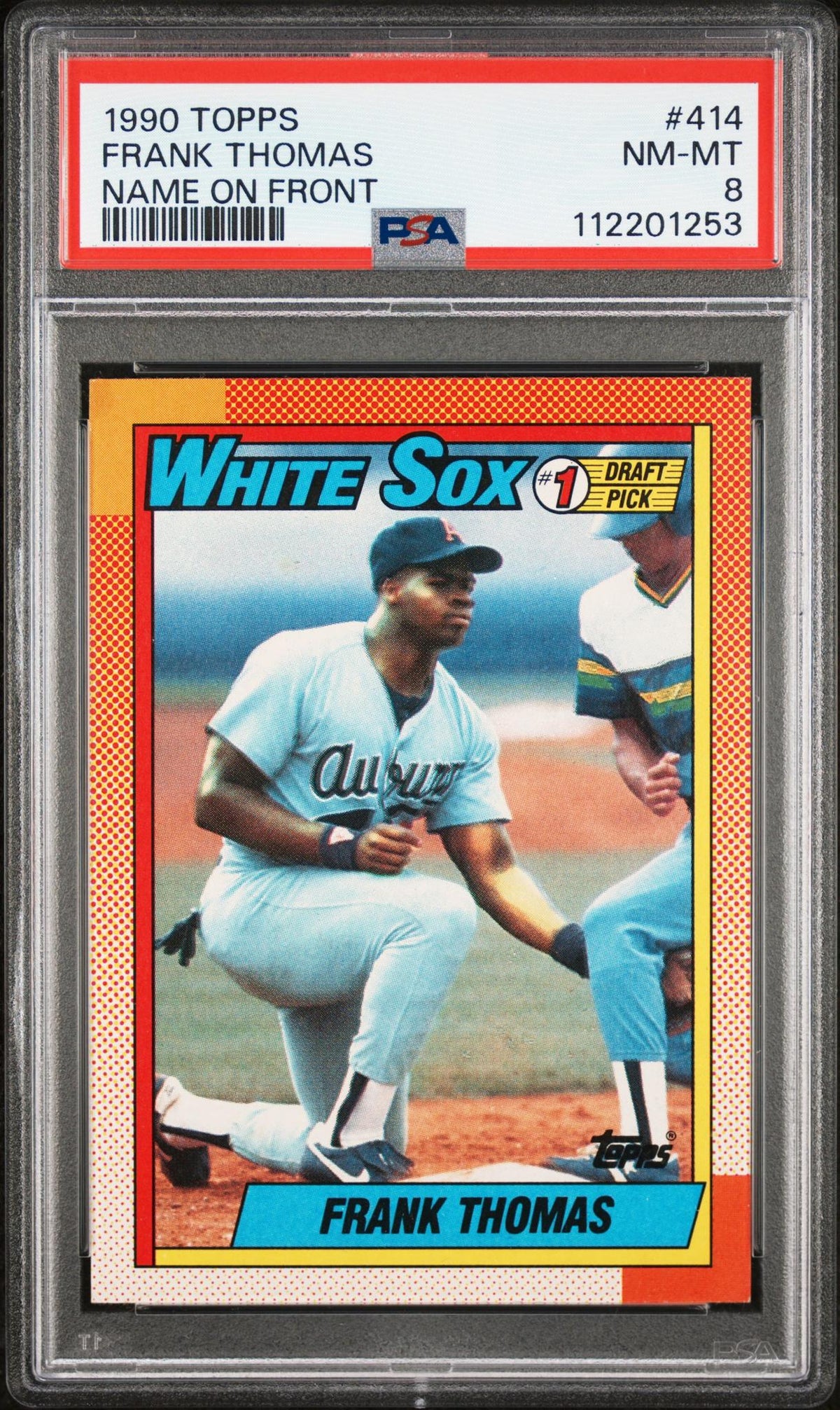 1990 Topps Name On Front Frank Thomas #414 PSA 8