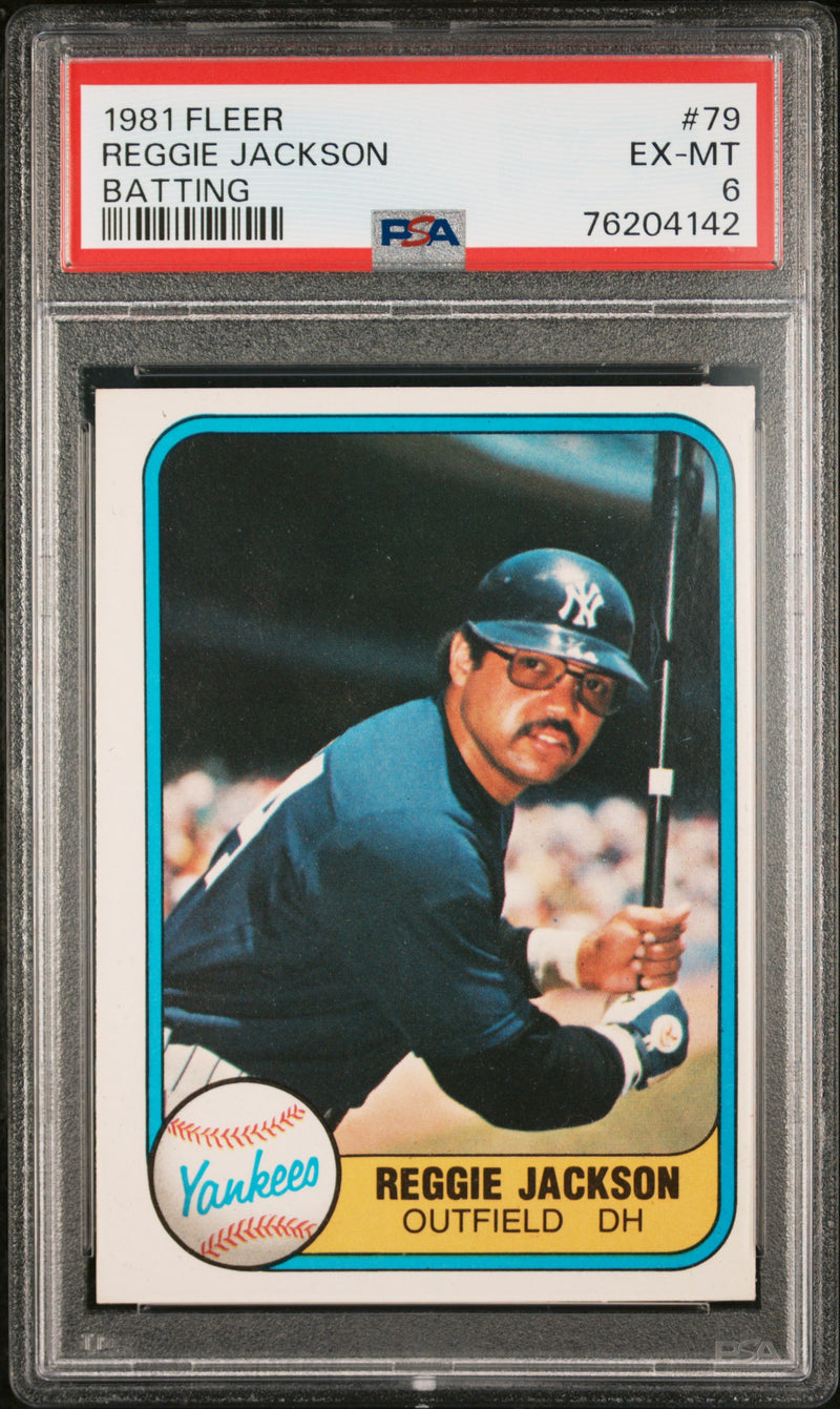 1981 Fleer Batting Reggie Jackson #79A PSA 6