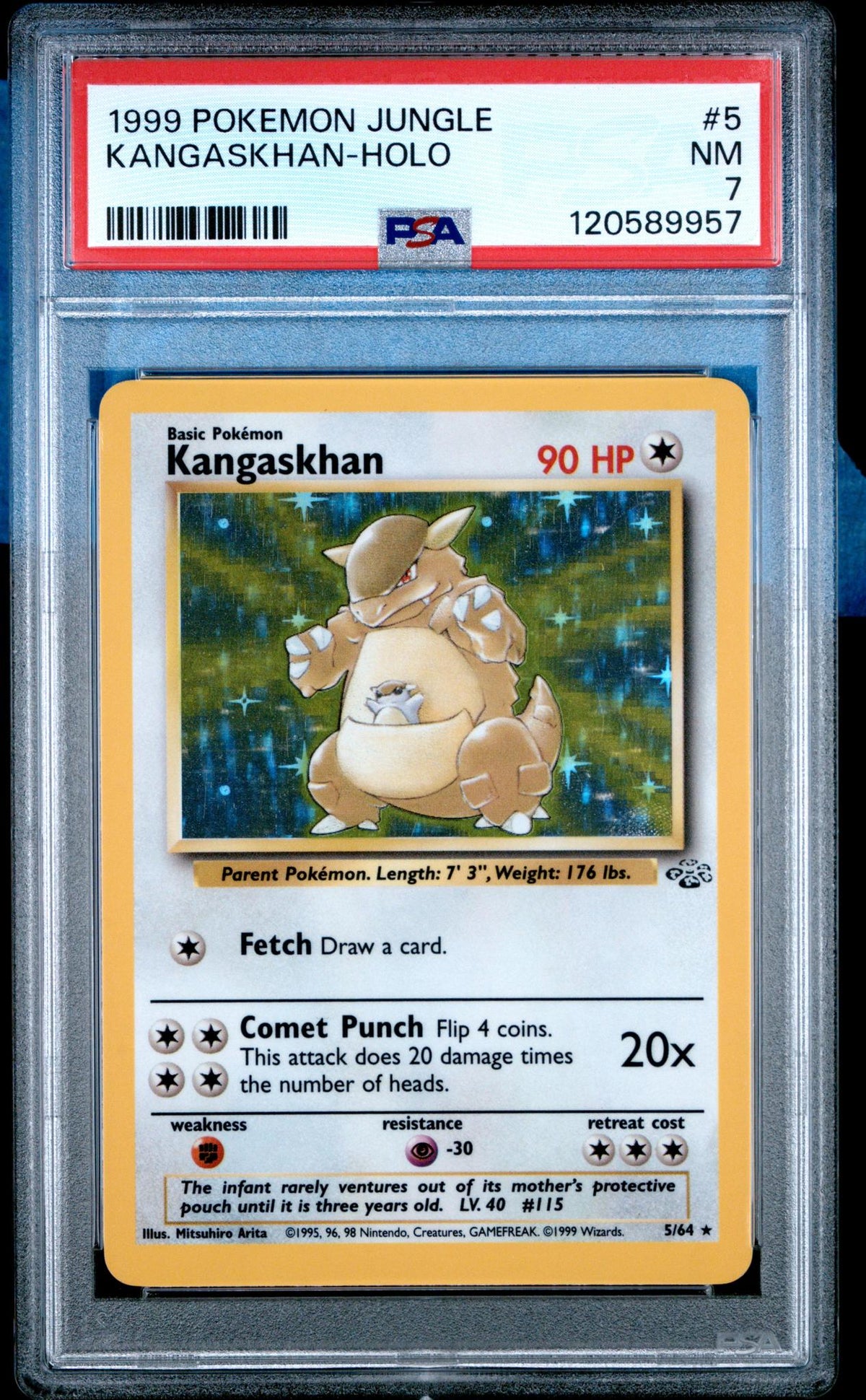 1999 Pokemon Jungle No Set Symbol Holo Kangaskhan #5 PSA 7
