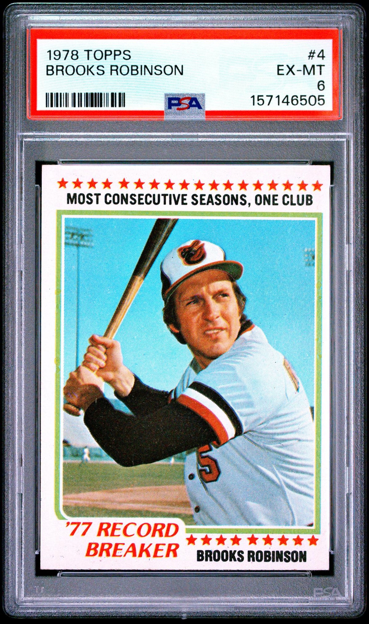 1978 Topps Record Breaker Brooks Robinson #4 PSA 6