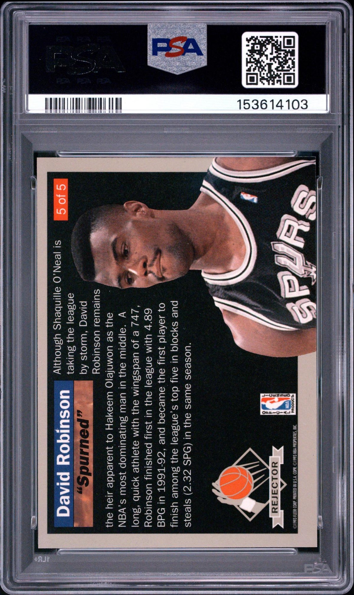 1992 Ultra Rejector David Robinson #5 PSA 6