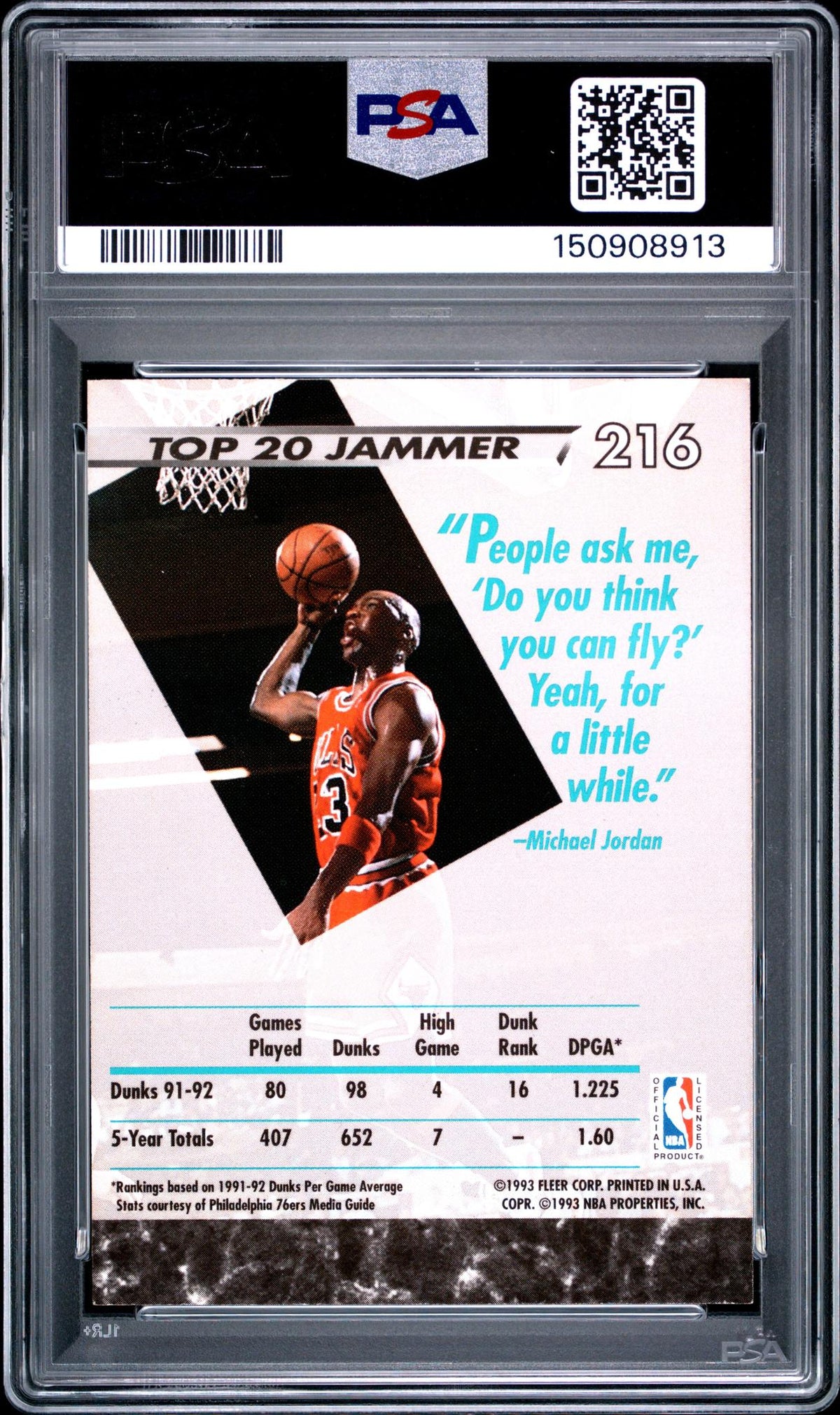 1992 Ultra Michael Jordan #216 PSA 6