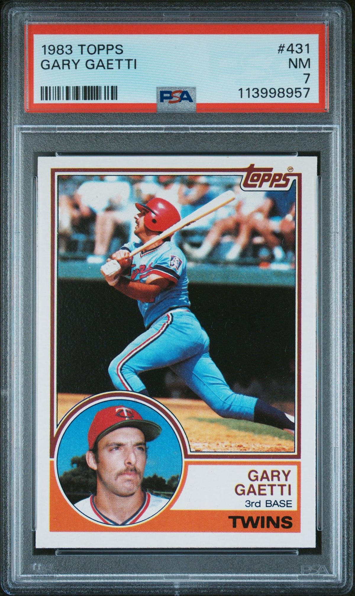 1983 Topps Gary Gaetti #431 PSA 7