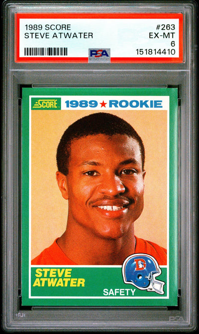 1989 Score Steve Atwater #263 Rookie PSA 6
