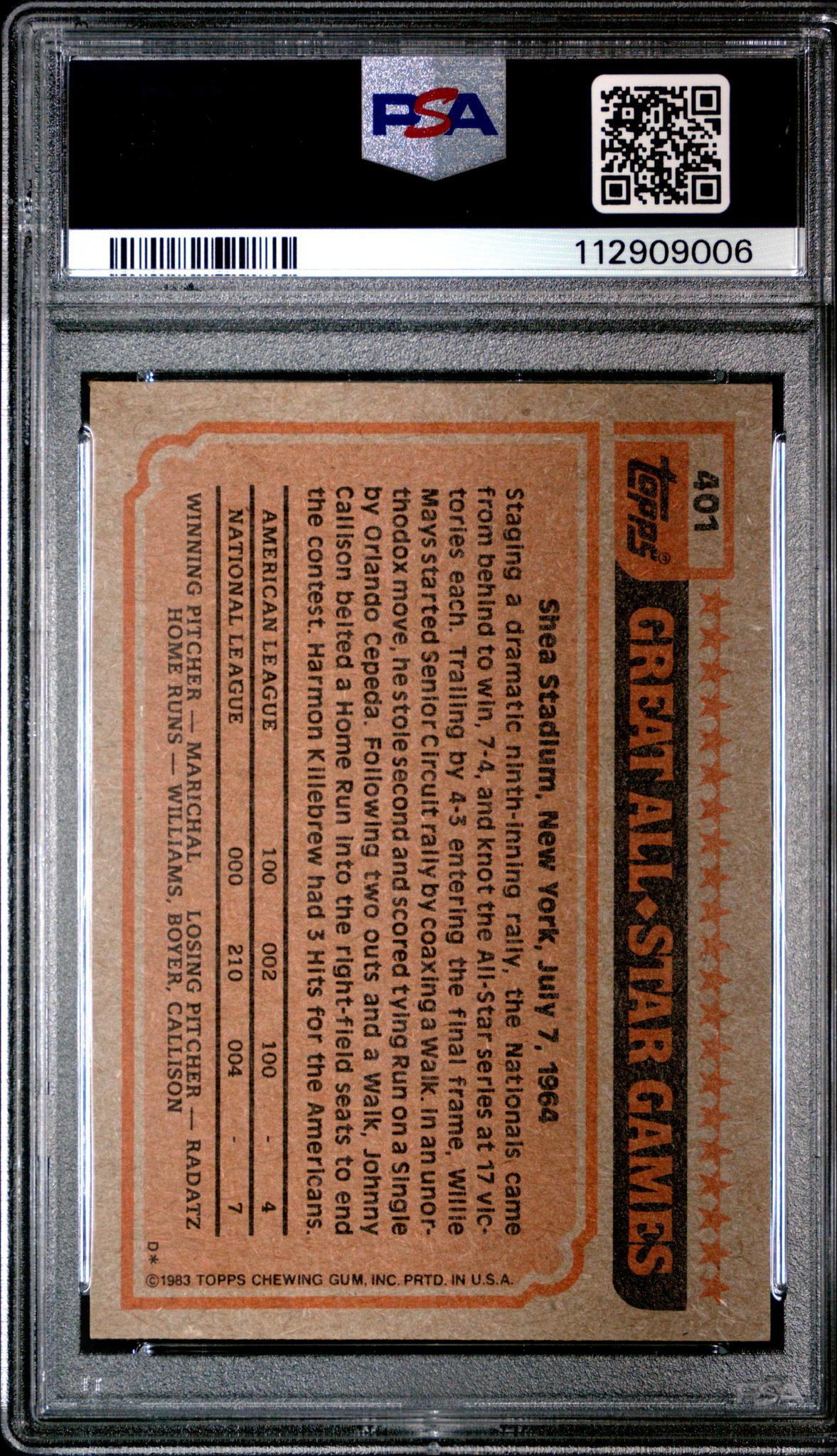 1983 Topps Dale Murphy #401 PSA 7