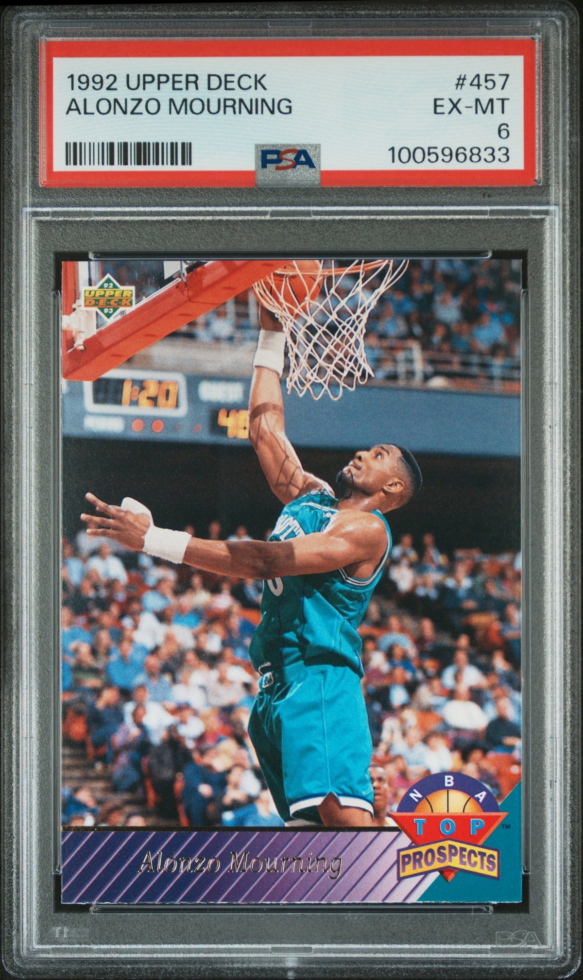 1992 Upper Deck Alonzo Mourning Tp #457 PSA 6