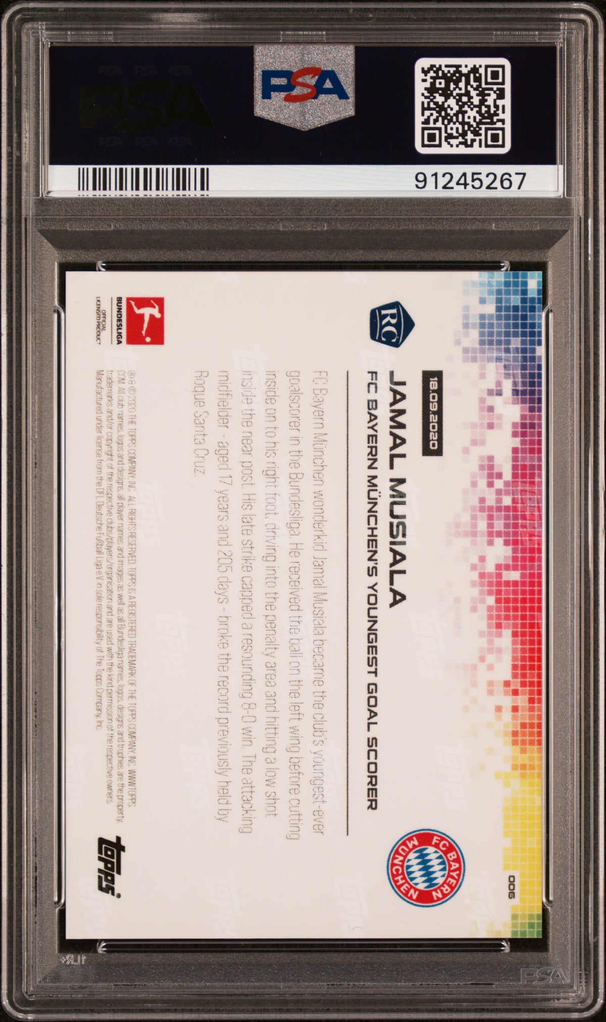 2020 Now Bundesliga Jamal Musiala #6 /5104 PSA 10