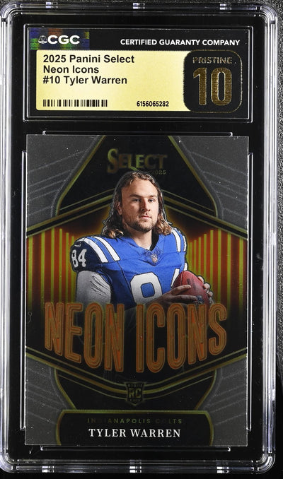 2025 Panini Select Neon Icons Tyler Warren #10 CGC Pristine 10