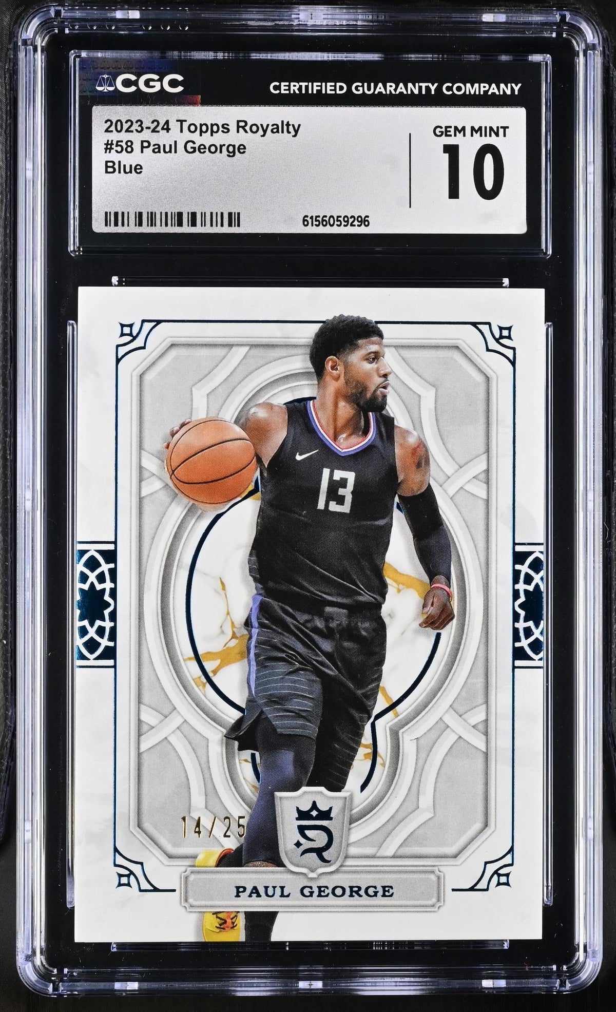 2023 Topps Royalty #58 Paul George Blue /25 CGC 10