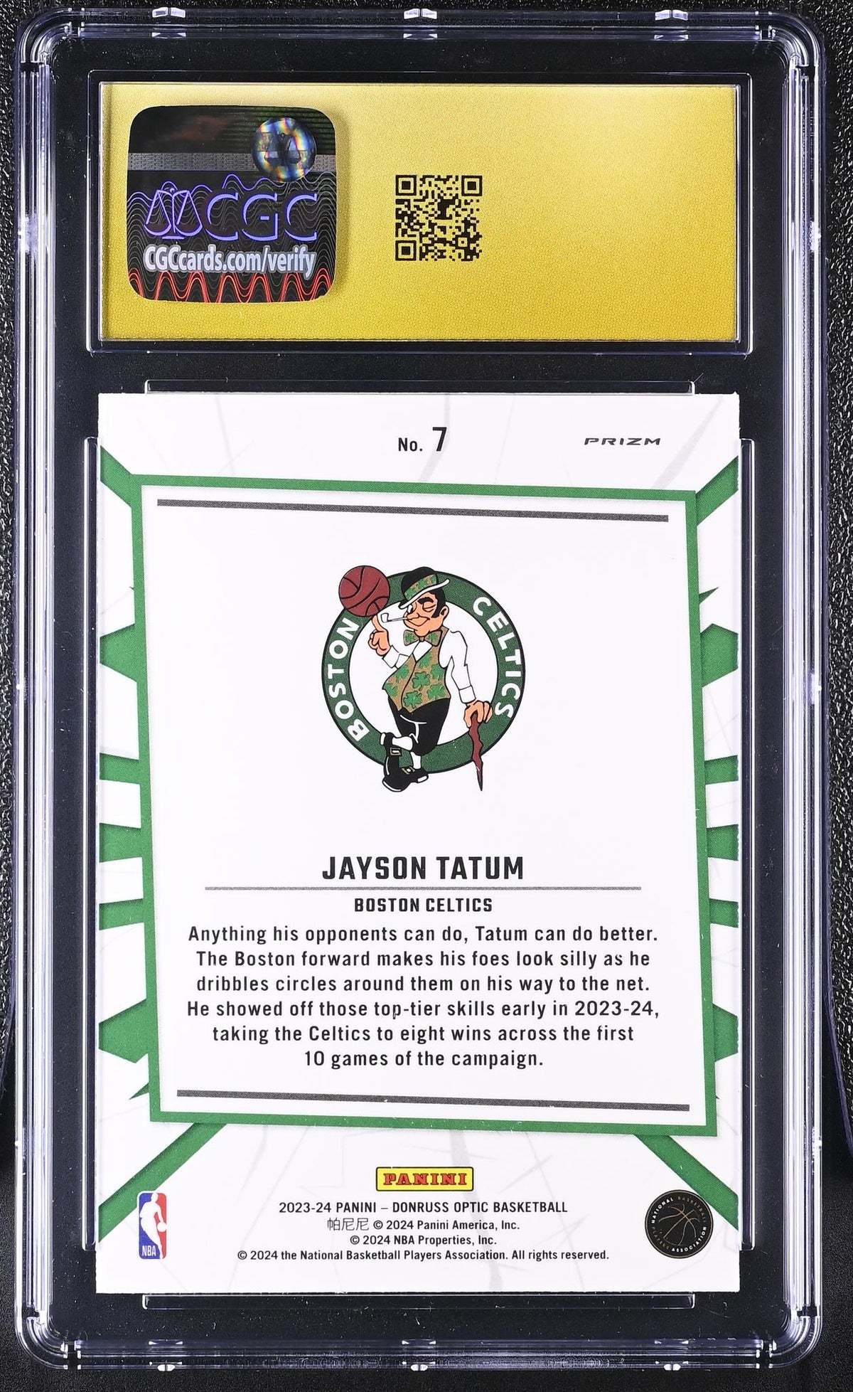 2023 Donruss Optic #7 Jayson Tatum My House CGC 10