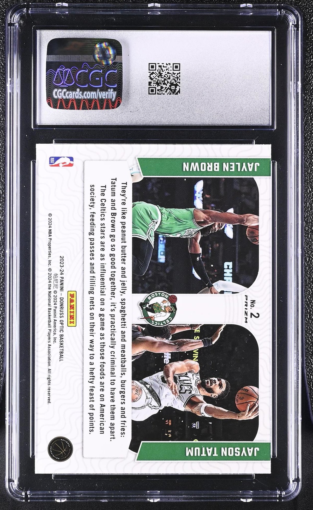 2023 Donruss Optic #2 Jaylen Brown/Jayson Tatum Optical Illusions CGC 10