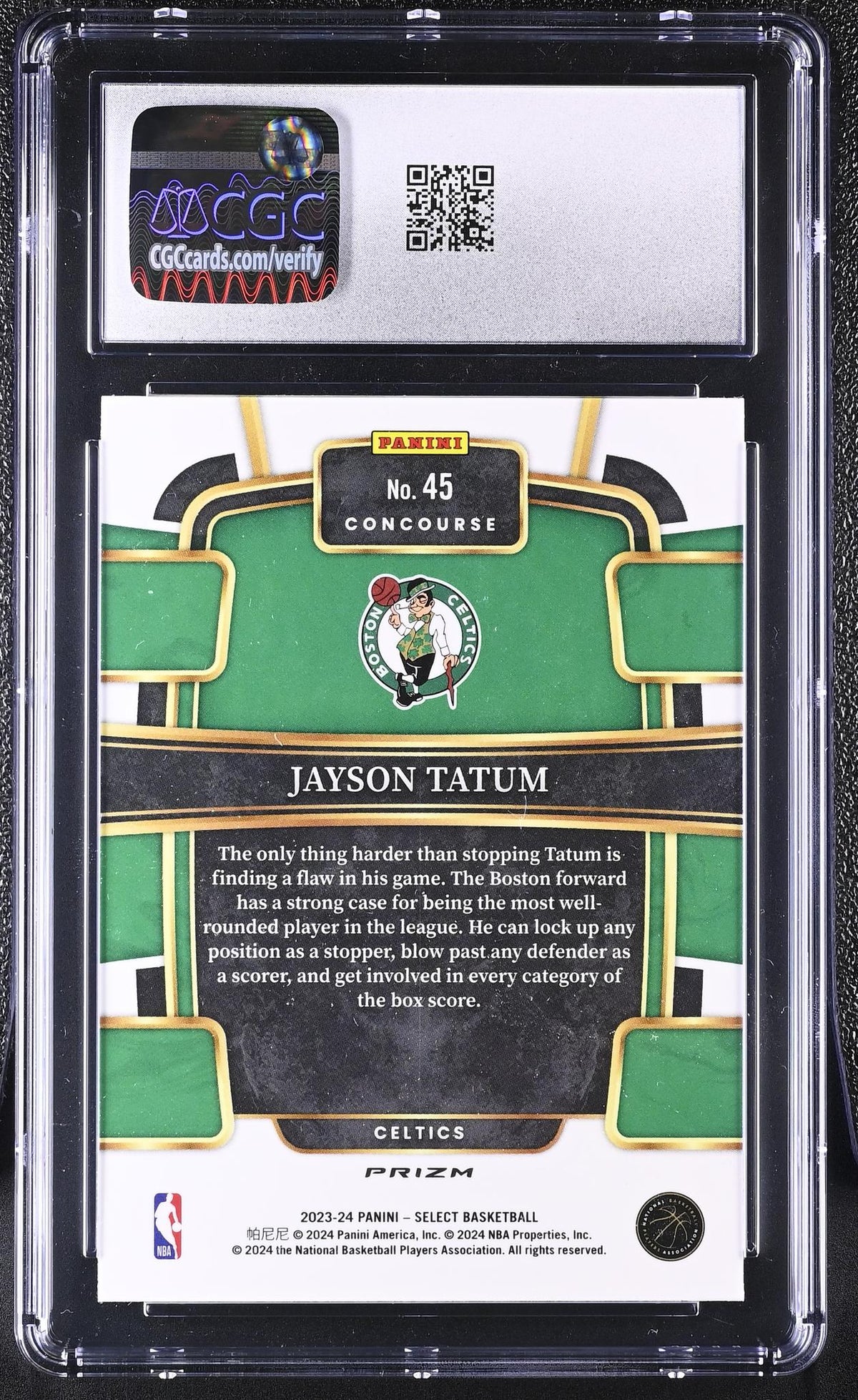 2023 Select #45 Jayson Tatum Tectonic CGC 10