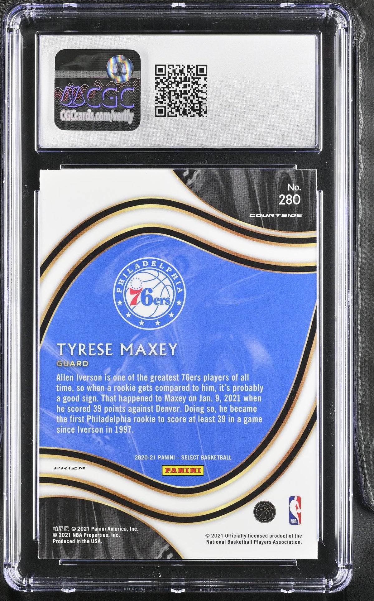 2020 Select #280 Tyrese Maxey CGC 9.5
