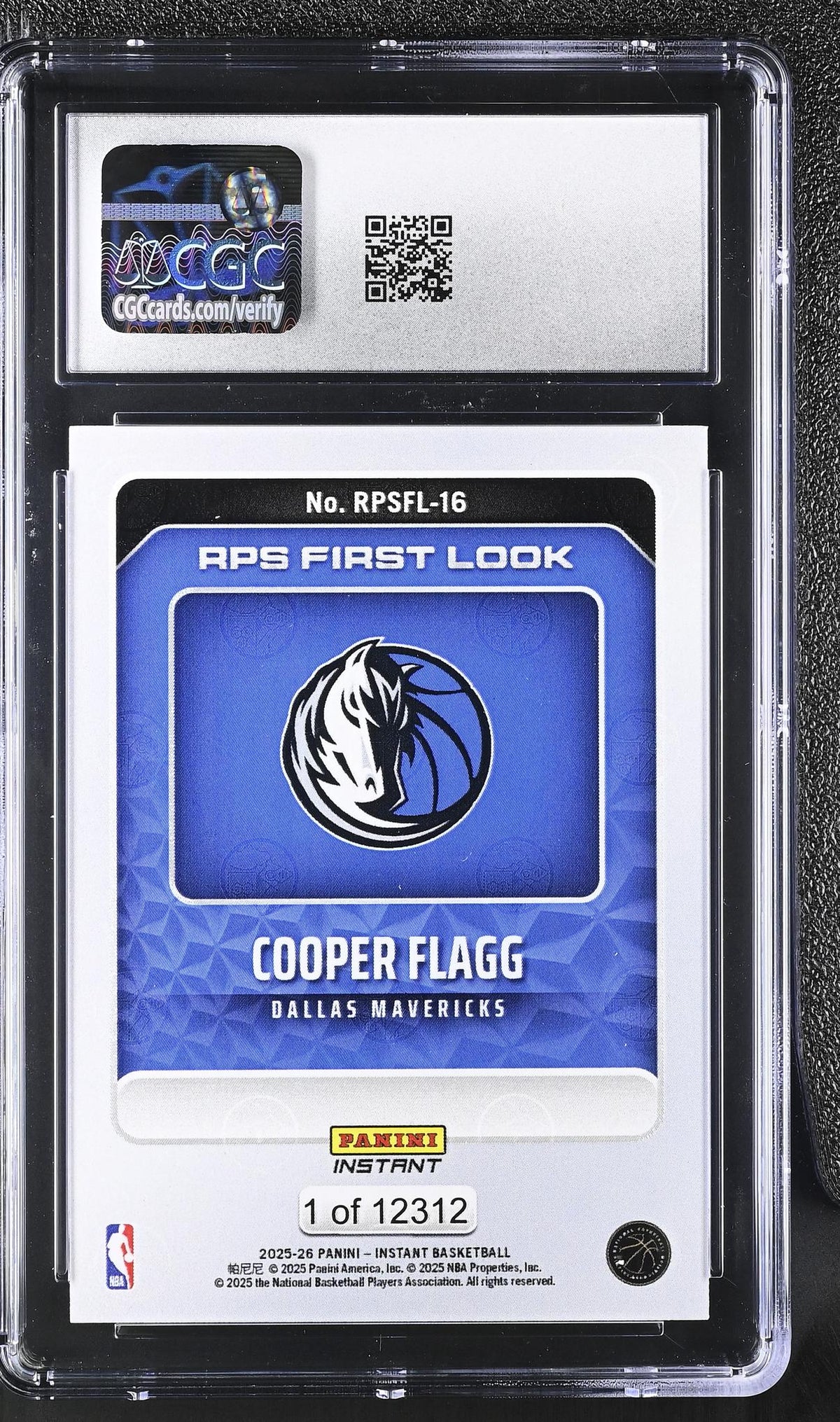 2025 Panini Instant #RPSFL-16 Cooper Flagg RPS First Look 1 CGC 10