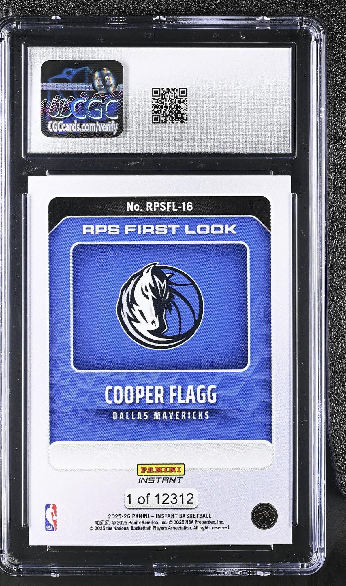 2025 Instant #RPSFL-16 Cooper Flagg RPS First Look CGC 10