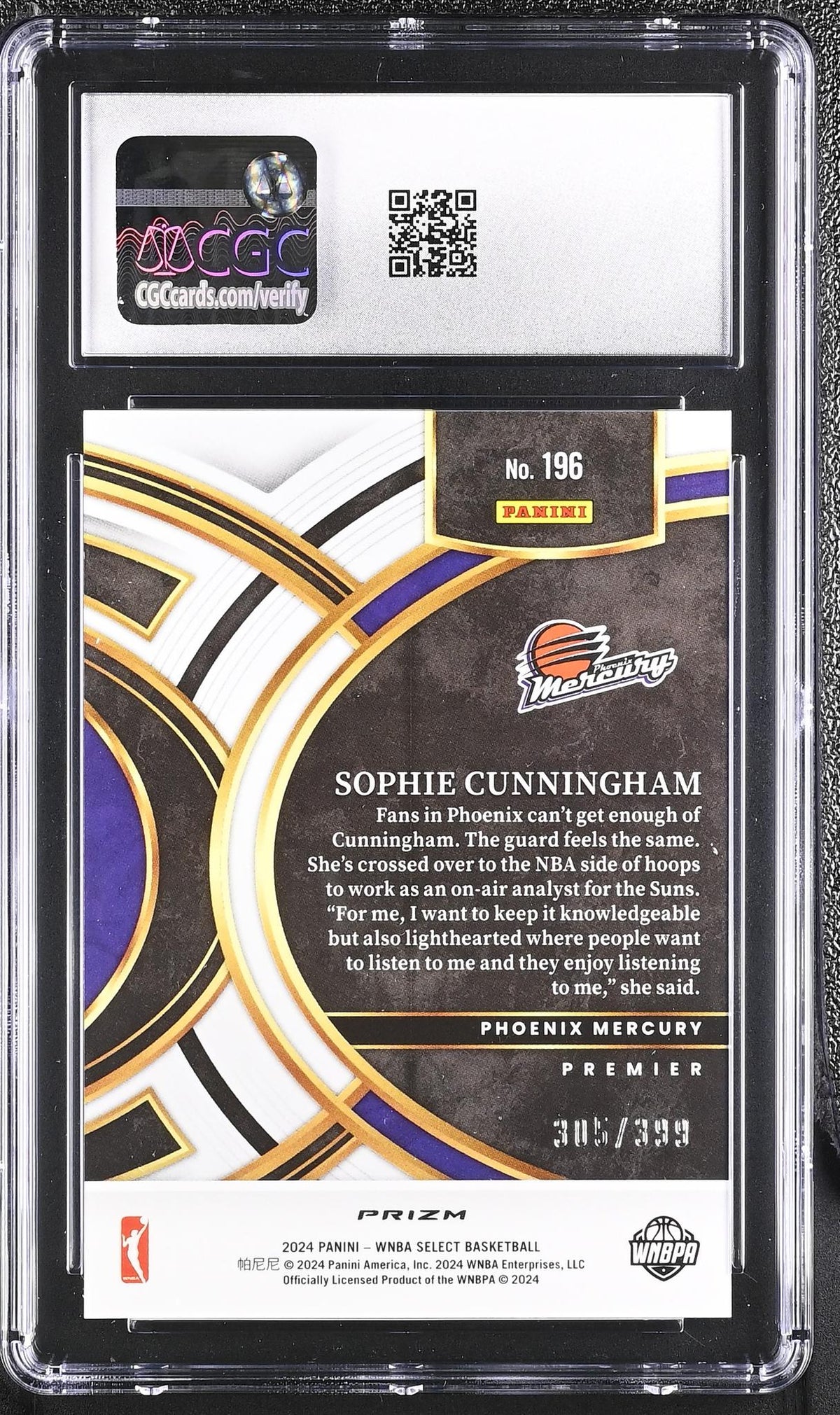 2024 Select #196 Sophie Cunningham Red & Blue CGC 10