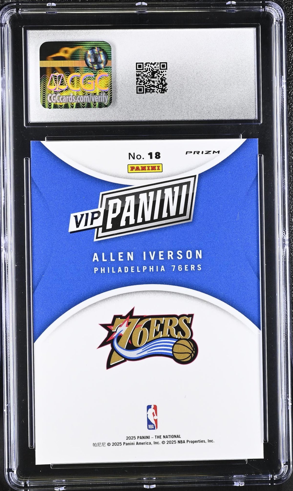 2025 Prizm #18 Allen Iverson The National VIP CGC 10