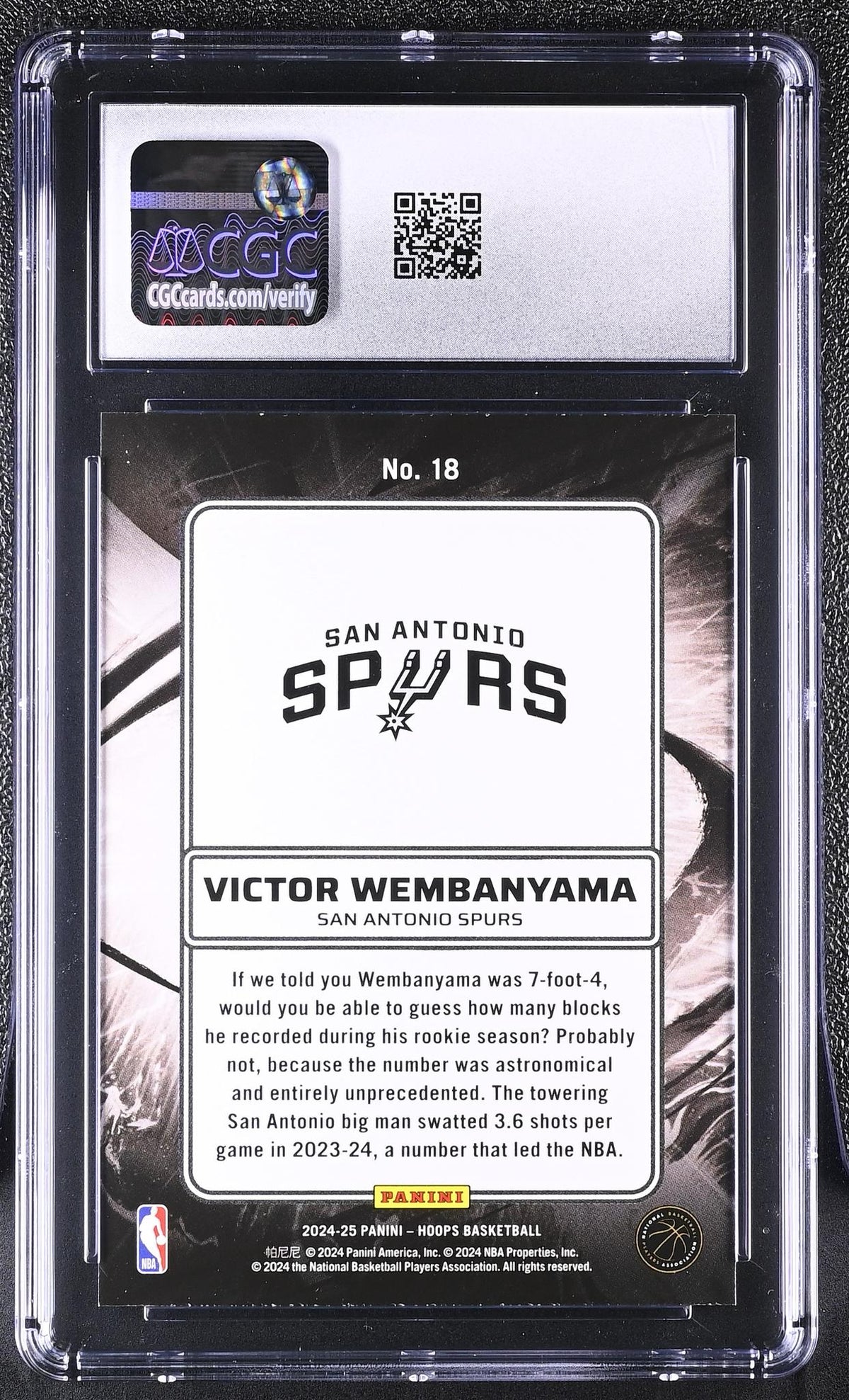2024 Hoops #18 Victor Wembanyama Ignition CGC 10