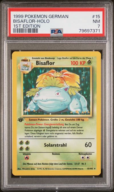 Pokémon Base Set Bisaflor 1st Edition #15/102 PSA 7