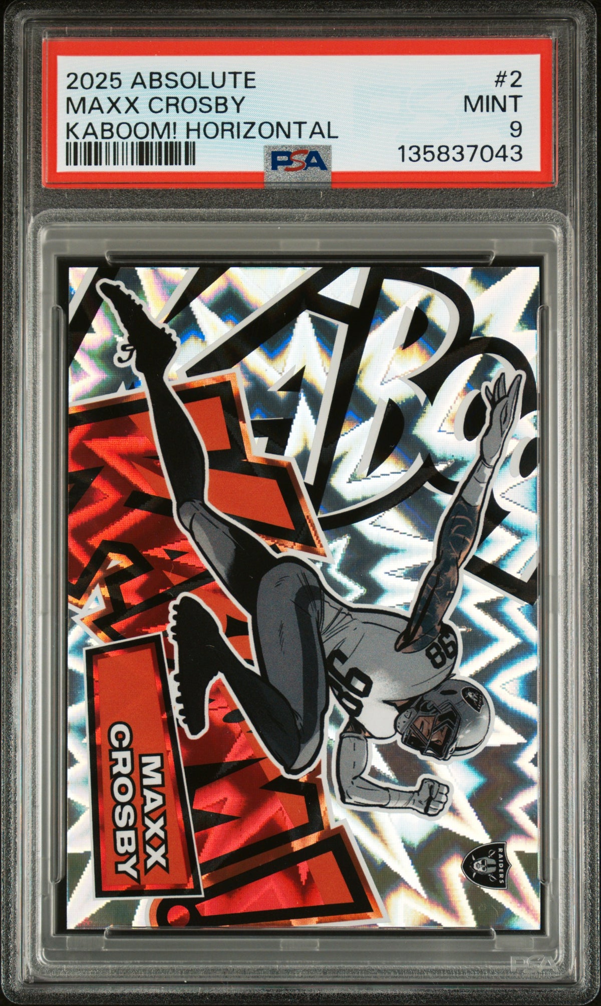 2025 Panini Absolute Kaboom! Horizontal Maxx Crosby #2 PSA 9
