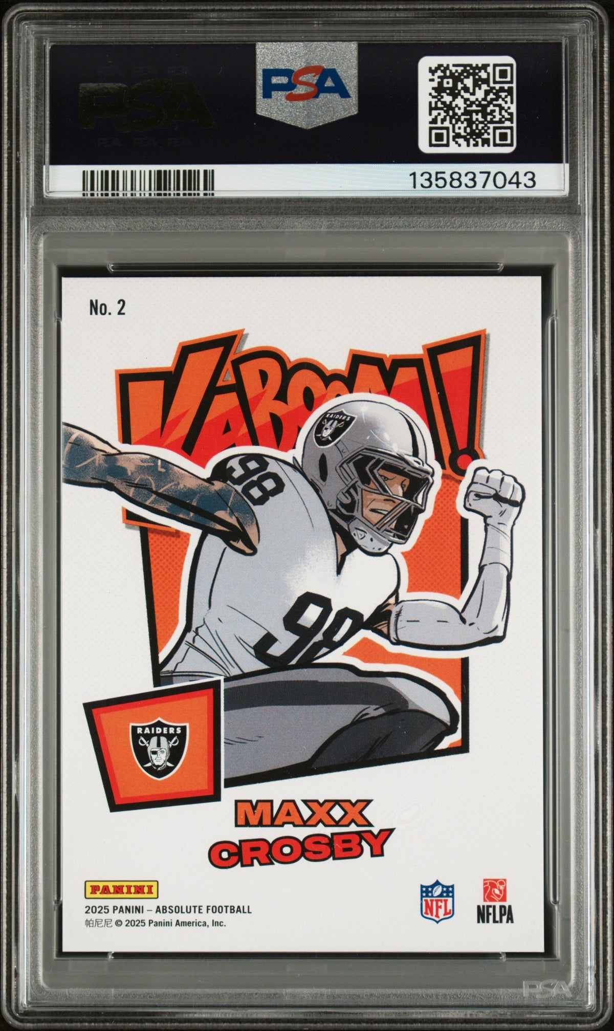 2025 Panini Absolute Kaboom! Horizontal Maxx Crosby #2 PSA 9