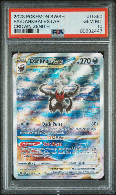 Pokémon Crown Zenith Darkrai VSTAR #GG50 PSA 10