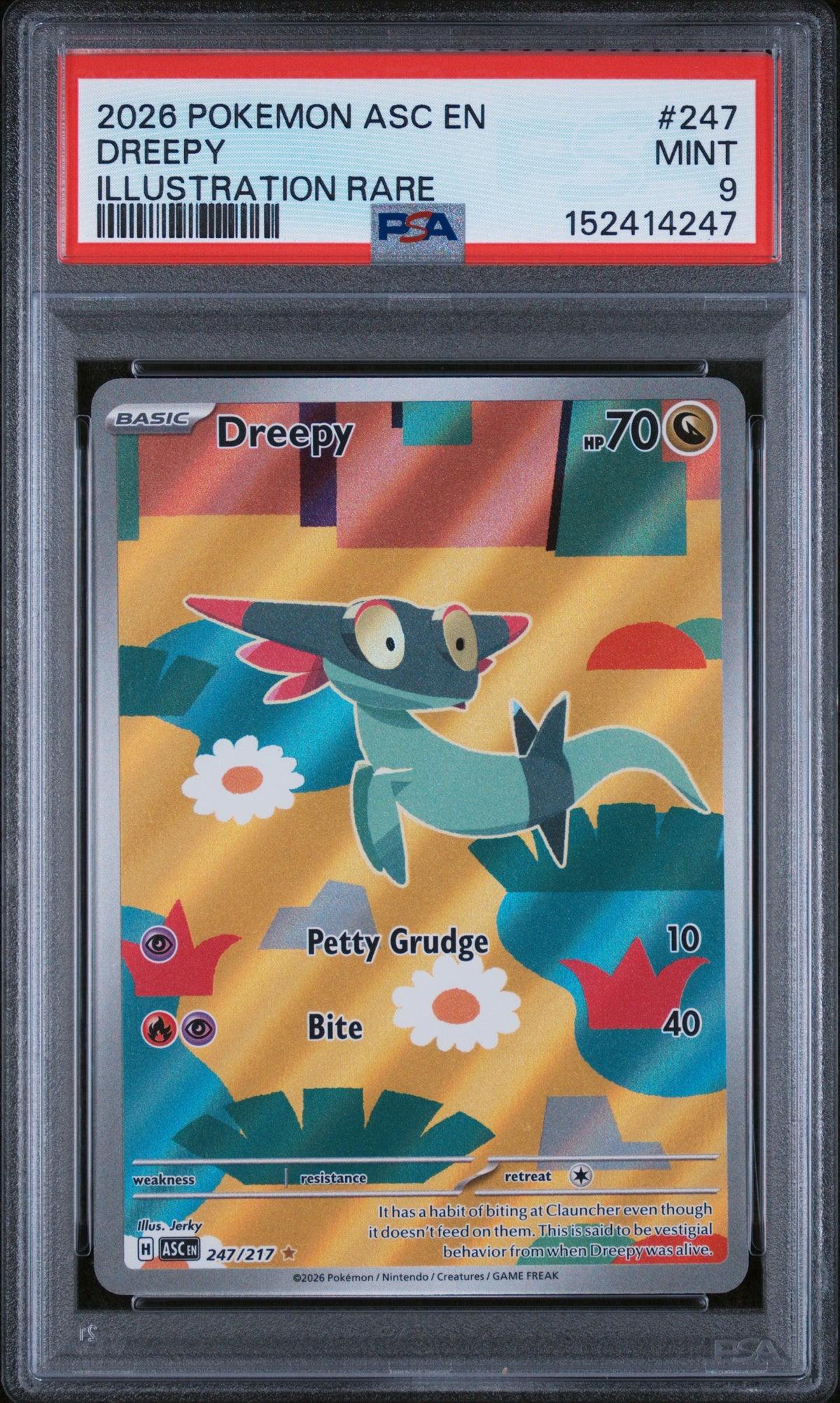 2026 Pokemon Mega Evolution Ascended Heroes Illustration Rare Dreepy #247 PSA 9