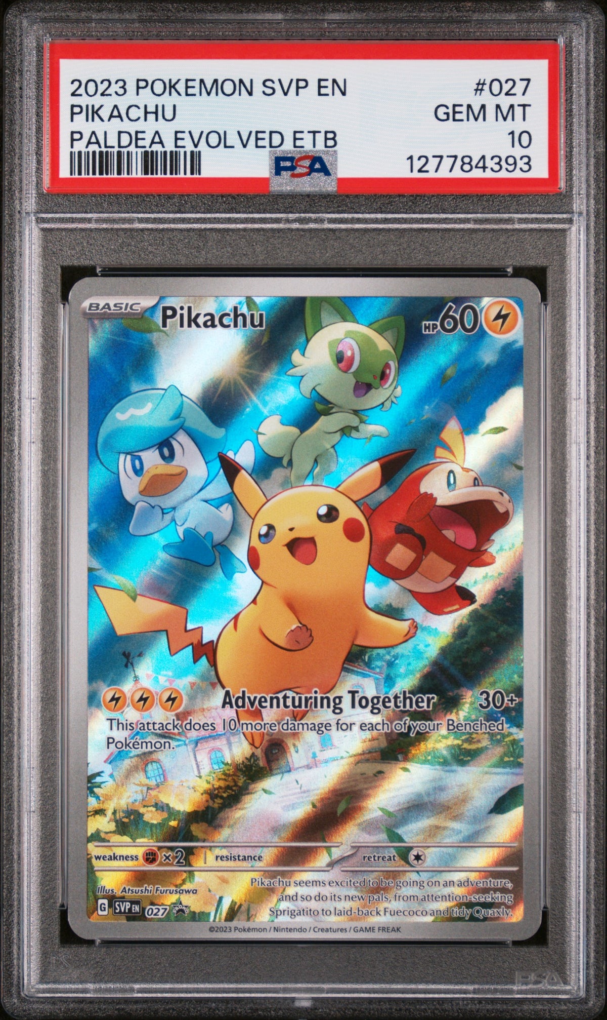 2023 Pokemon Scarlet and Violet Paldea Evolved Elite Trainer Box Pikachu #027 PSA 10
