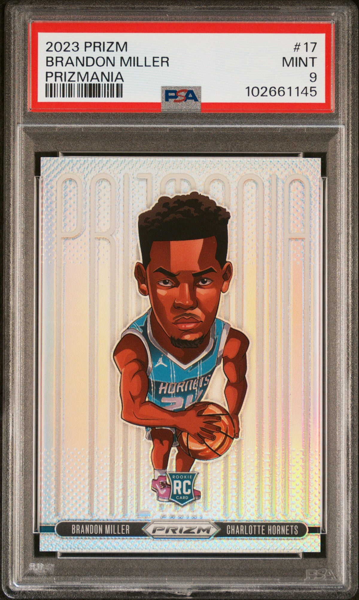 2023 Panini Prizm Prizmania Brandon Miller #17 PSA 9