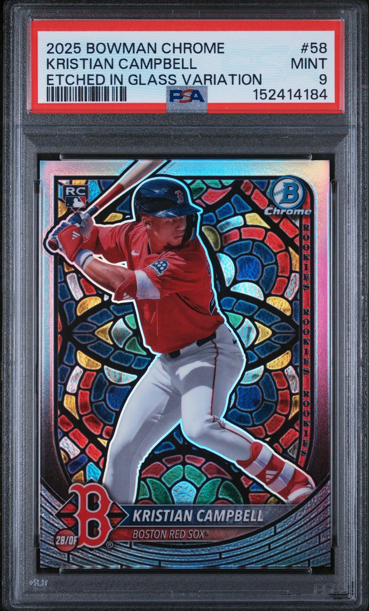 2025 Bowman Chrome Etched In Glass Variation Kristian Campbell #58 PSA 9
