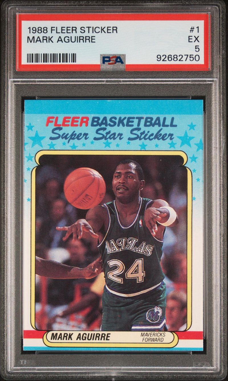 1988 Fleer Super Star Sticker Mark Aguirre #1 PSA 5