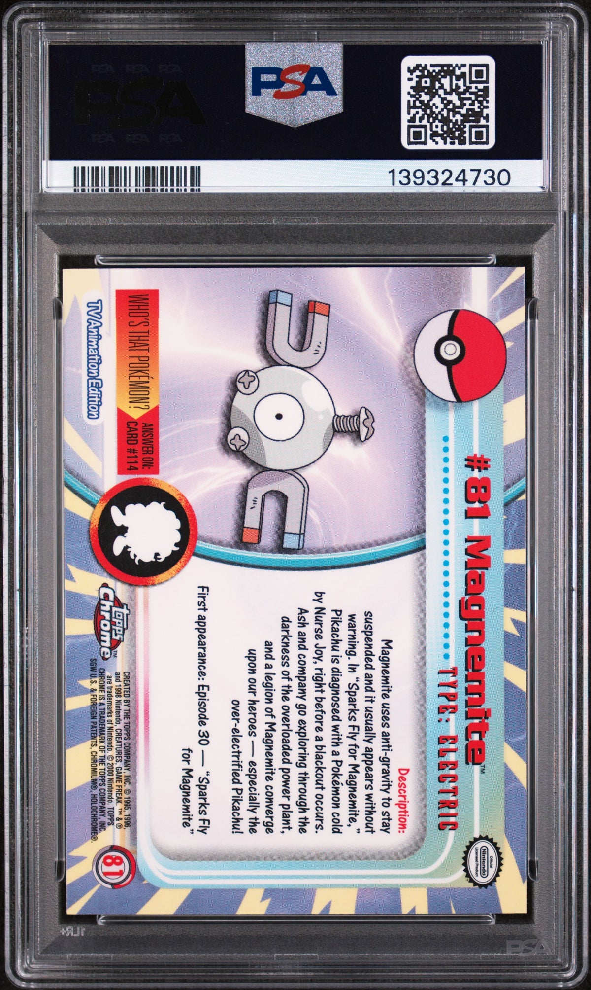 2000 Pokemon Chrome Magnemite #81 PSA 10