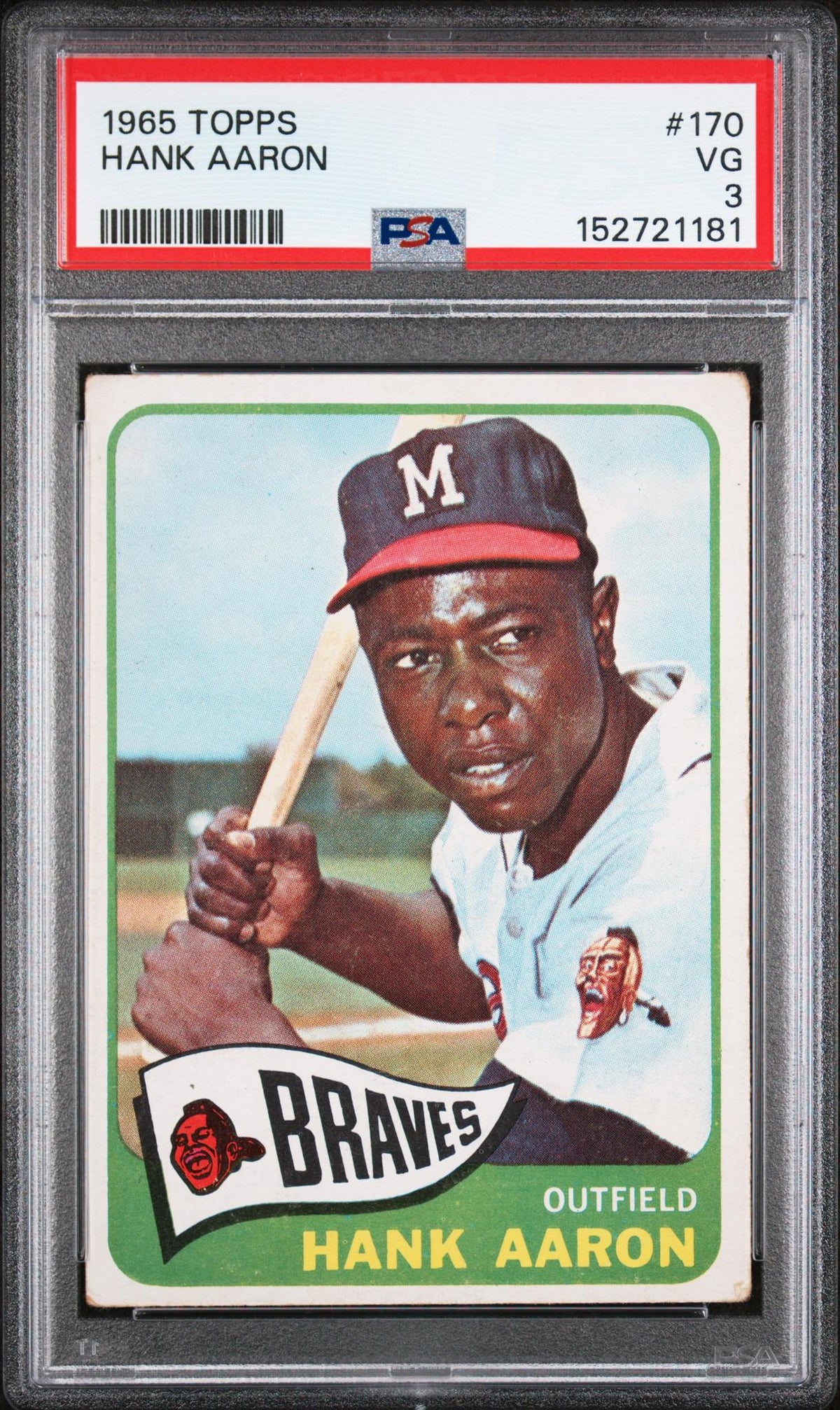 1965 Topps Hank Aaron #170 PSA 3