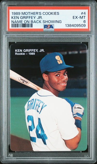 1989 Mother's Cookies Name On Back Showing Ken Griffey Jr. #4 PSA 6