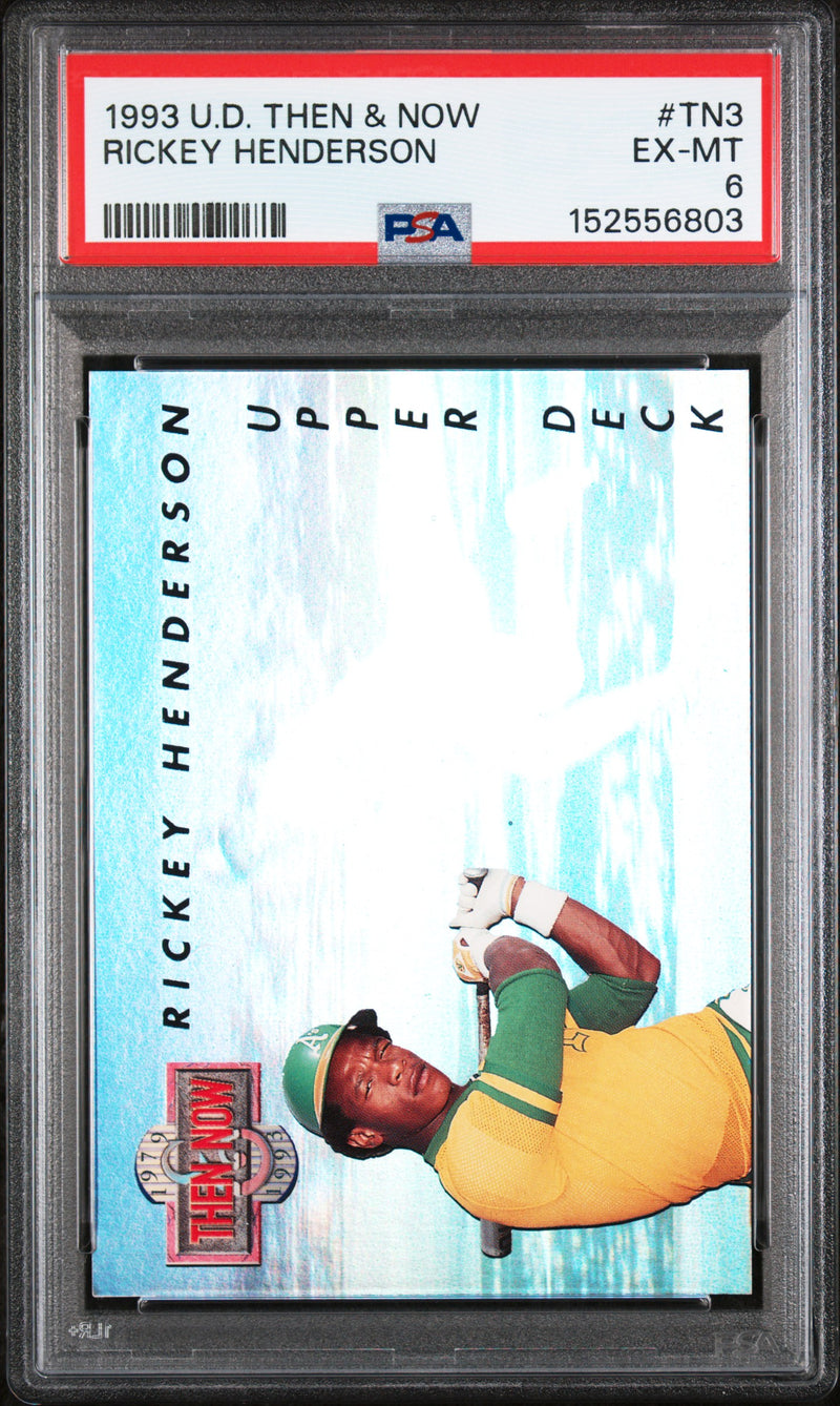 1993 Upper Deck Then and Now Rickey Henderson #TN3 PSA 6