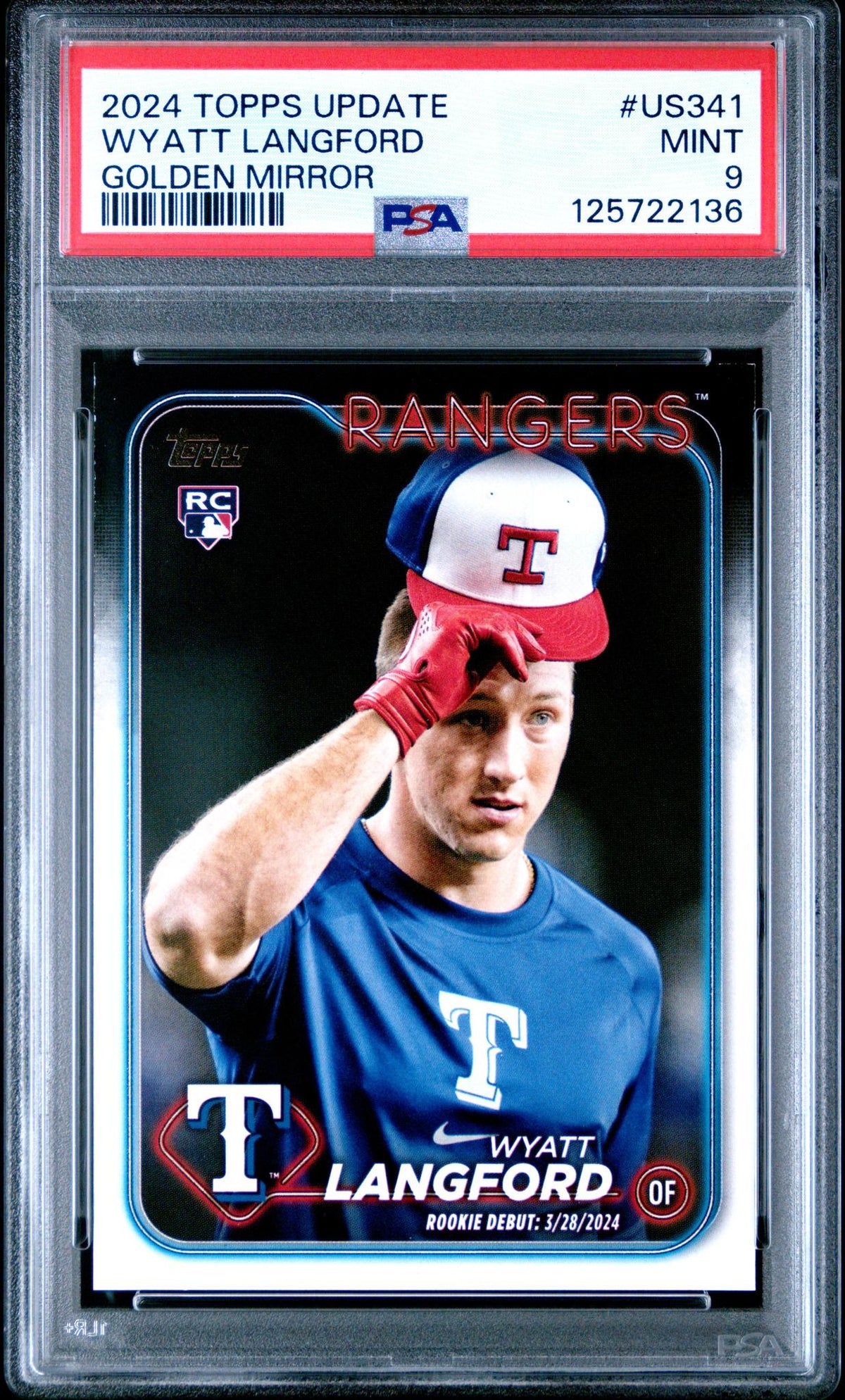 2024 Topps Update Golden Mirror Wyatt Langford #US341 PSA 9