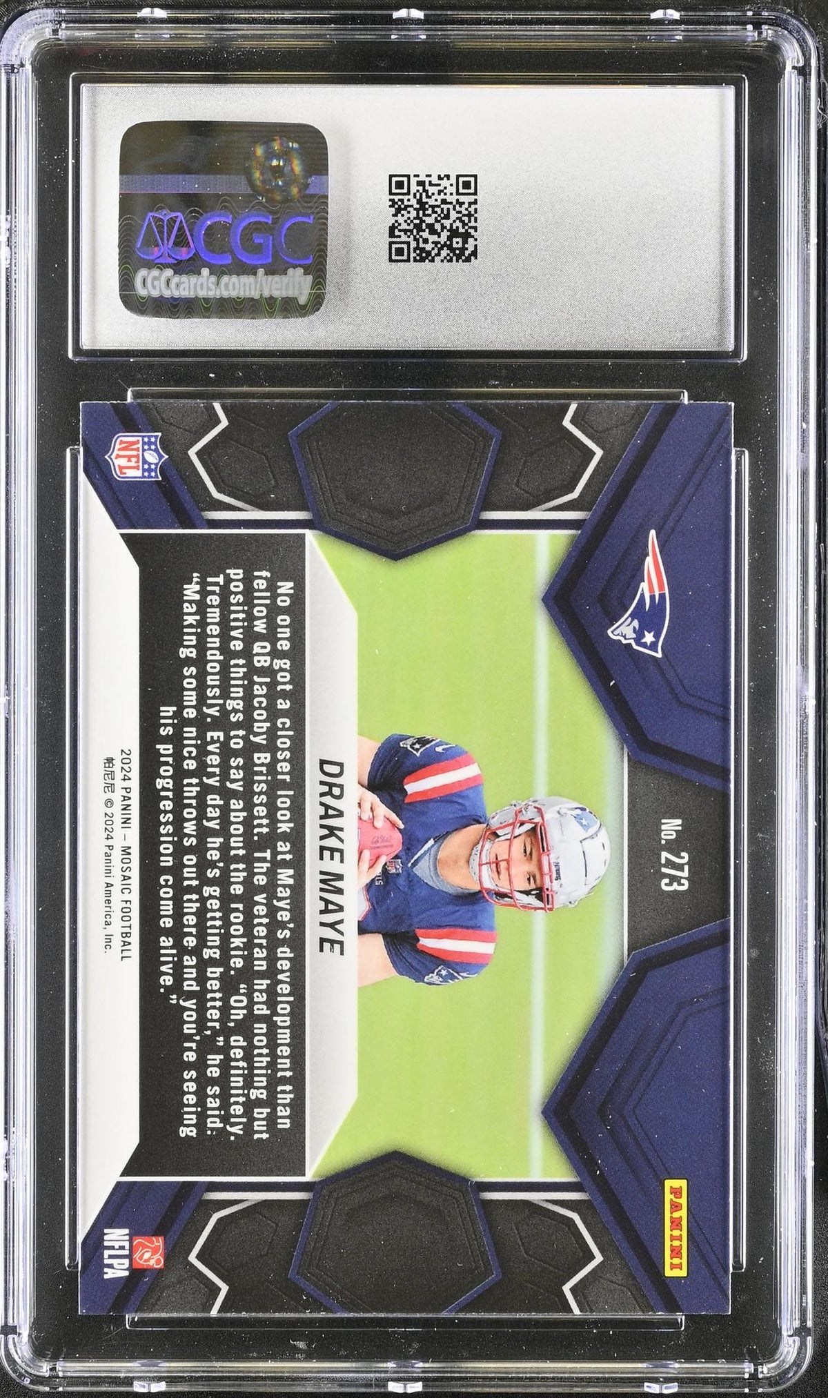 2024 Mosaic #273 Drake Maye NFL Debut CGC 10