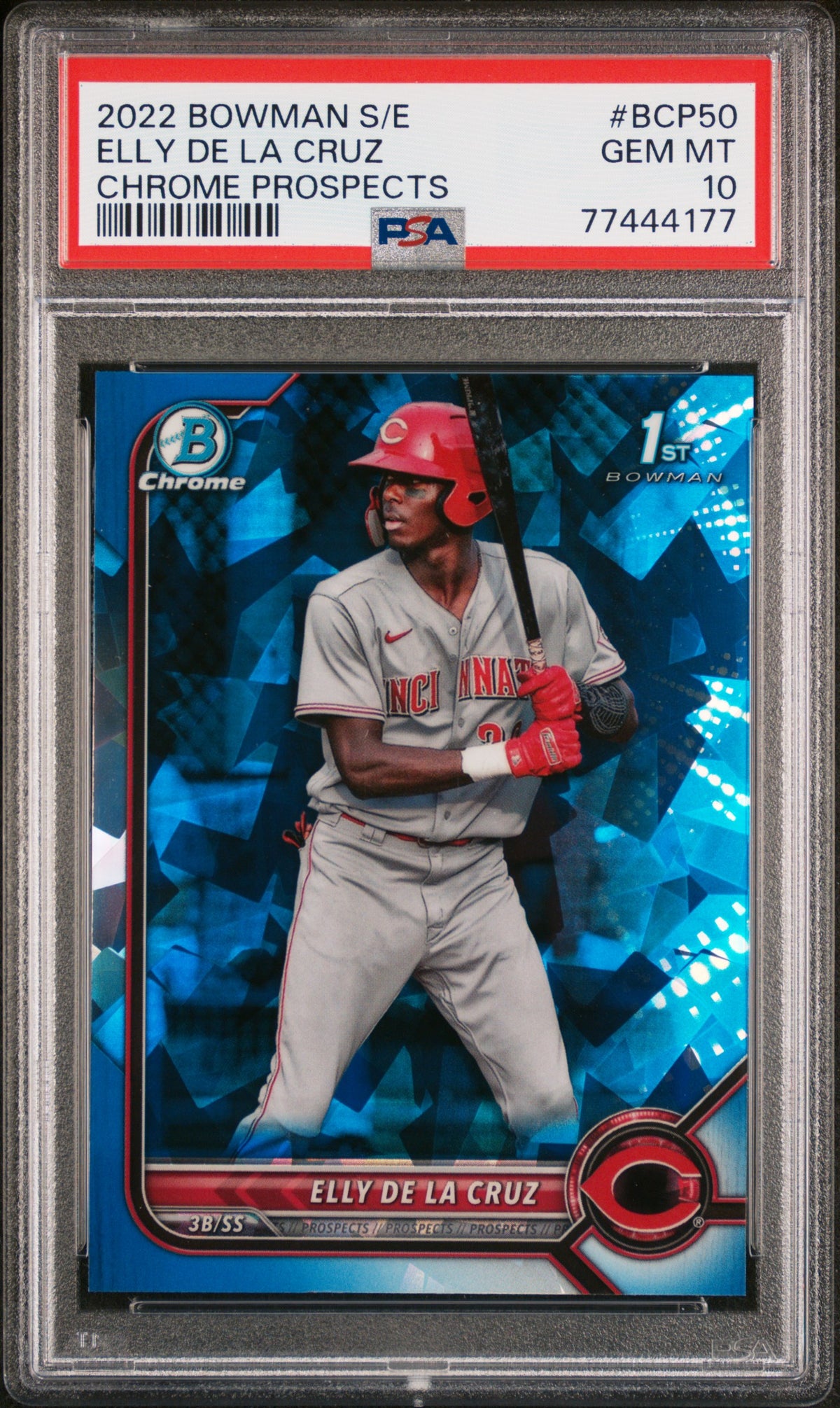 2022 Bowman Chrome Sapphire Prospect Elly De La Cruz #BCP-50 PSA 10