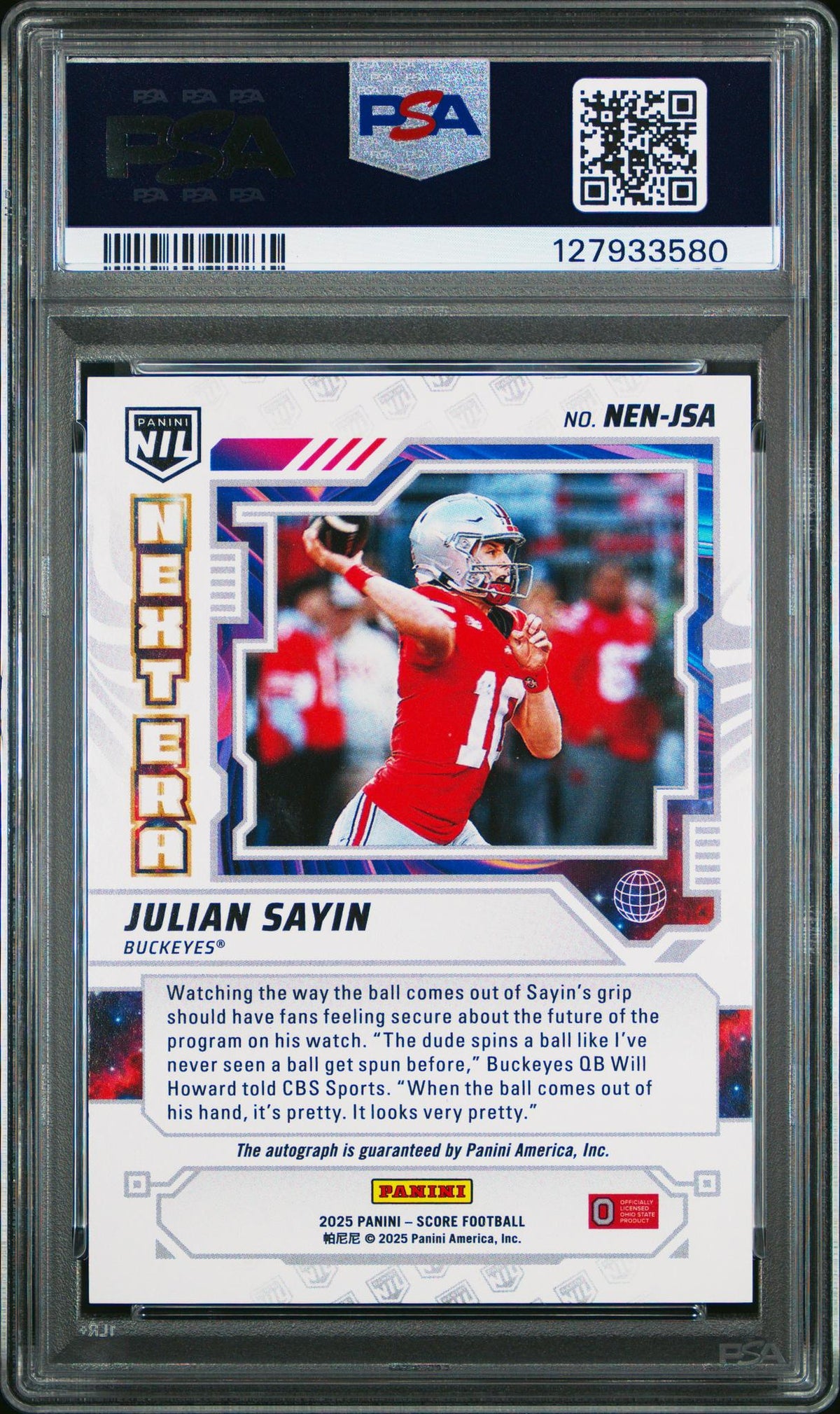 2025 Score Score Julian Sayin #NEN-JSA PSA 9