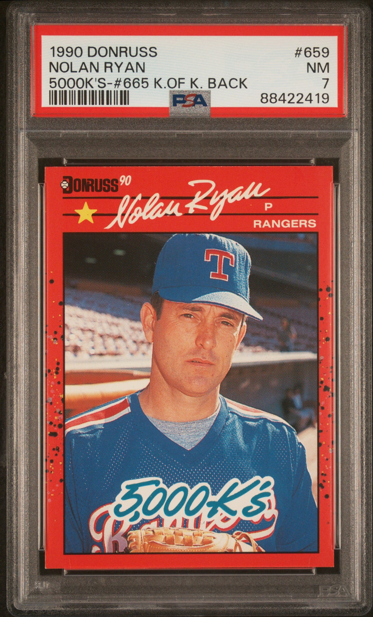 1990 Donruss 5000k's Nolan Ryan #659A PSA 7