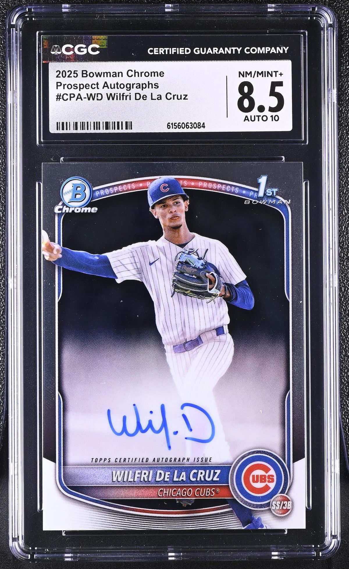 2025 Bowman Chrome #CPA-WD Wilfri De La Cruz Prospect Autographs Auto CGC 8.5