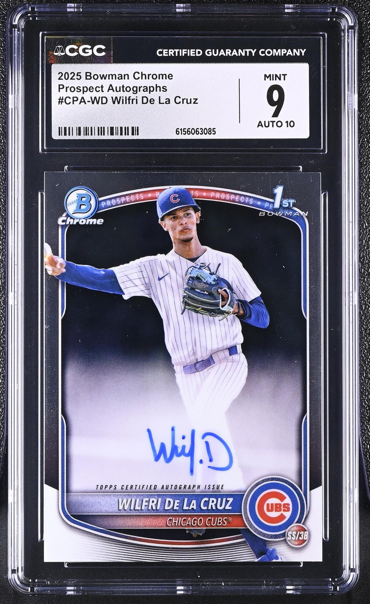 2025 Bowman Chrome #CPA-WD Wilfri De La Cruz Prospect Autographs Auto CGC 9
