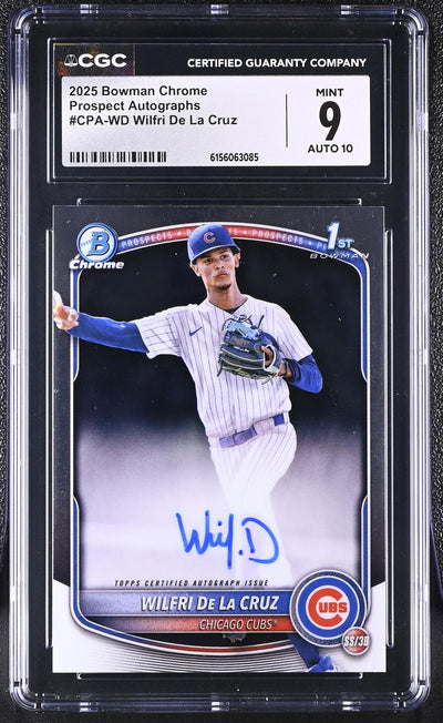 2025 Bowman Chrome Wilfri De La Cruz #CPA-WD Prospect Auto CGC 9